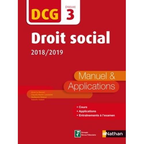 Droit Social 2018/2019 Dcg Epreuve 3 Manuel & Applications 2018