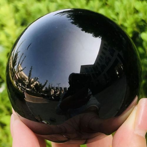 Sphère D'obsidienne Noire Naturelle,Cristal De Guérison,Boule Magique,Reiki,Feng Shui De Charbon,Objets De Collection,Décoration D'intérieur,Sans Base - Type 50mm