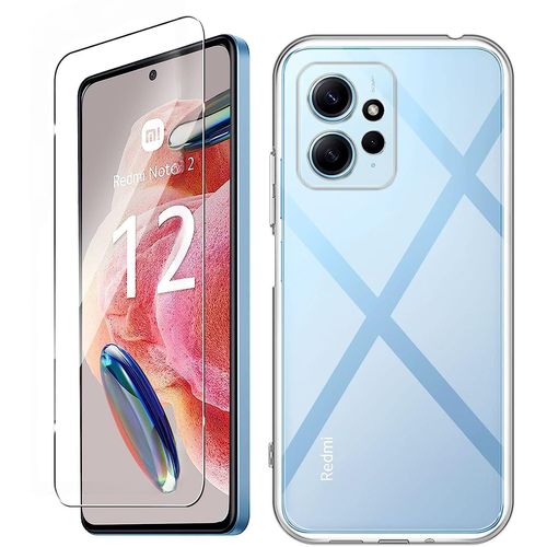 Coque Silicone Transparente + Vitre Protection Ecran Pour Xiaomi Redmi Note 12 4g Little Boutik®