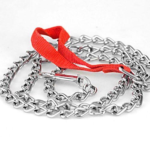 Laisse En Métal Inoxydable Pour Chiens, Chaîne Pour Petits, Moyens Et Grands Chiots, Poignée En Nylon, Collier De Plomb 110cm