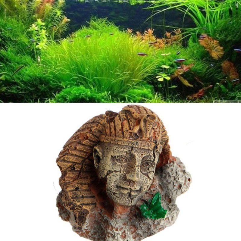 Pharaon égyptien en résine pour la décoration d'aquarium, ornement de  poissons, roches précieuses, Ruines de la prairie, Sphinx