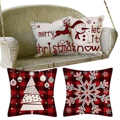 Housse De Coussin De Noël Avec Fermeture Éclair, 4 Pièces, Pour L'extérieur, À Faire Soi-Même