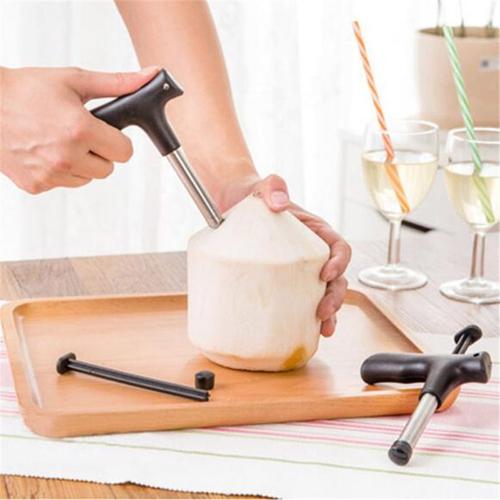 Outil D'ouverture De Noix De Coco Noir, 1 Pièce, Poinçon D'eau De Noix De Coco Noir, Perceuse De Robinet, Paille Trou Ouvert, Coupe Cadeau Outils D'ouverture De Fruits, Gadgets De Cuisine