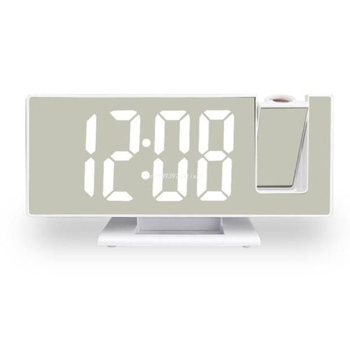 Horloge numérique de Projection, miroir LED, affichage de la température et de la Date, 4 gradateurs, livraison directe