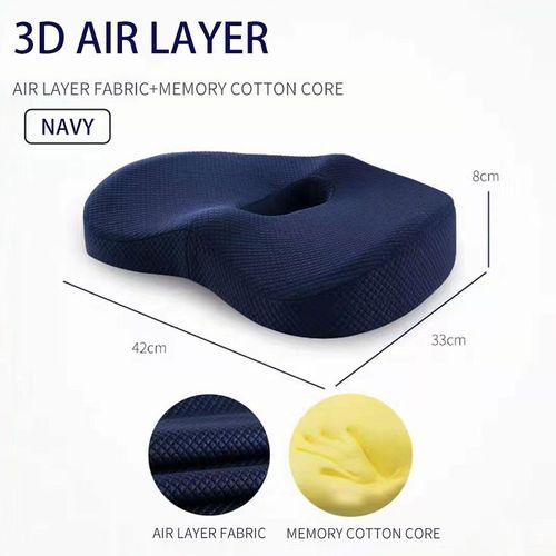 Coussin De Bureau, Coussin En Mousse À Mémoire De Forme, Respirant Et Sédentaire, Coussin De Chaise, Coussin De Fesses Et Hémorroïdes