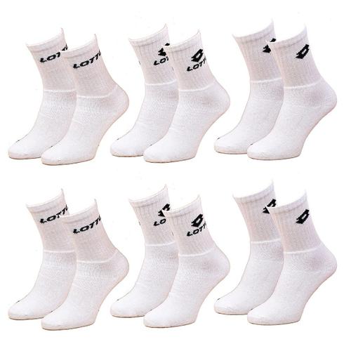 Chaussettes Homme Lotto Modèle Tennis -Assortiment Modèles Photos Selon Arrivages- Pack De 6 Paires Tennis Blanches