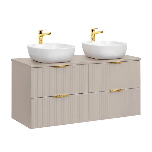 Meuble Double Vasque Stratifiés Beige
