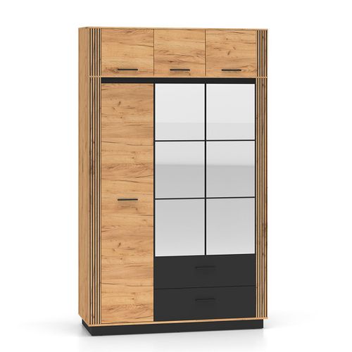 Armoire 3 Portes 2 Tiroirs Extension Stratifiés Beige