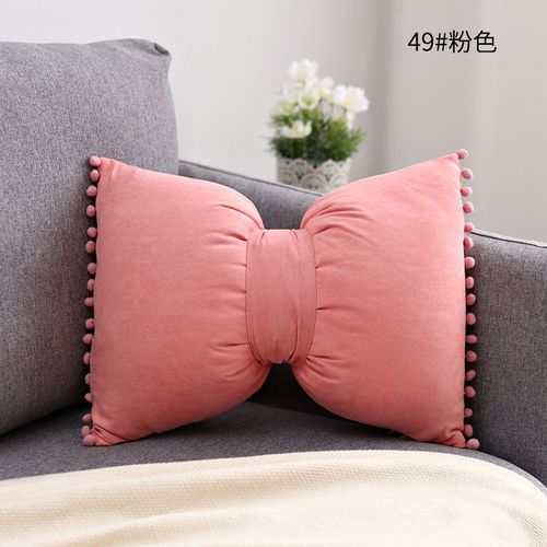 Coussin À N¿Ud Décoratif Nordique Ins, Couleur Unie, Pour Chaise De Princesse, Canapé, À Pompon