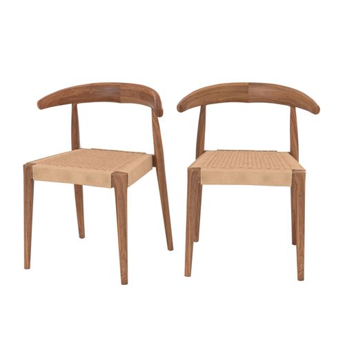Chaise En Bois De Teck Et Cordage Type Loom (Lot De 2) - Alia