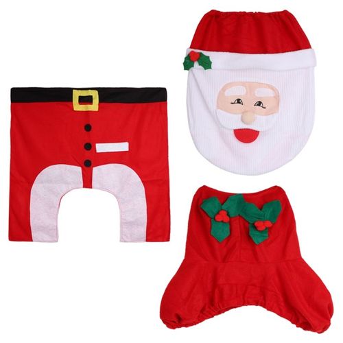 Ensemble De Couverture De Toilette Père Noël Pour Romarin, Accessoires De Décoration De Noël, H7ea
