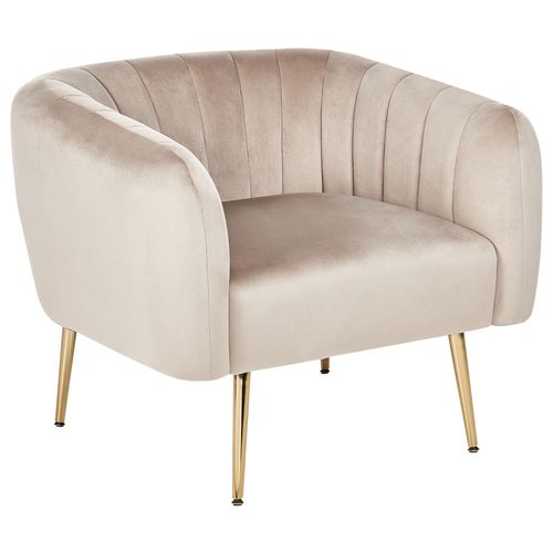 Fauteuil Laconia Velours Taupe