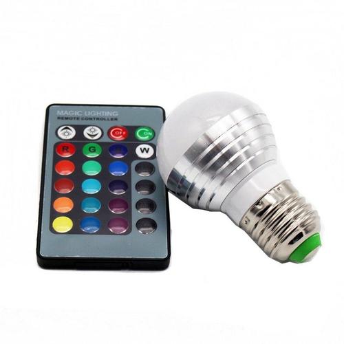 Lampe Led Rgb 3w E27 E14 Gu10, 16 Couleurs, Ampoule Variable, Plusieurs Couleurs Avec Télécommande