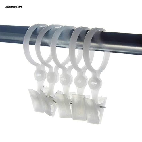 Boucle De Rideau En Plastique, 10 Pièces, Attache De Rideau Blanc, Accessoires De Rideau, Fournitures De Maison