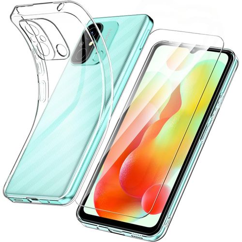 Coque Silicone Transparente + Vitre Protection Ecran Pour Xiaomi Redmi 12c / 11a Little Boutik®