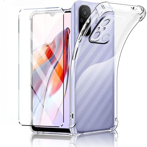 Coque Silicone 4 Coins Renforces + Vitre Protection Ecran Pour Xiaomi Redmi 12c / 11a Little Boutik®