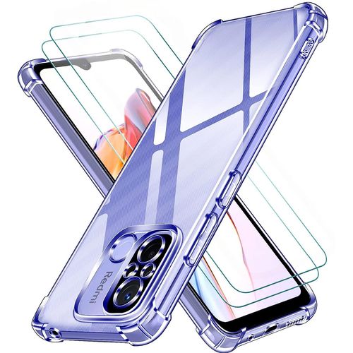 Coque Silicone 4 Coins Renforces + 2 Vitres Protection Ecran Pour Xiaomi Redmi 12c / 11a Little Boutik®