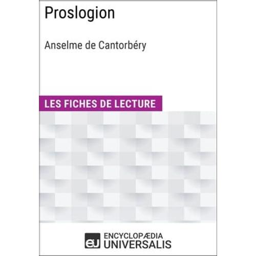 Proslogion D'anselme De Cantorbéry