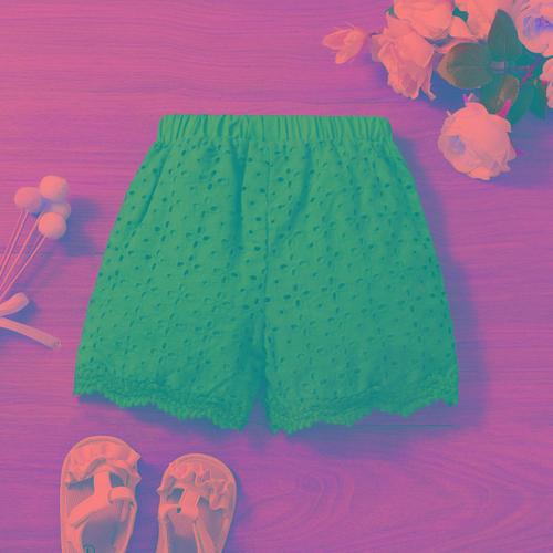 Toddler Girl 100% Cotton Dentelle Trim Schiffy Shorts