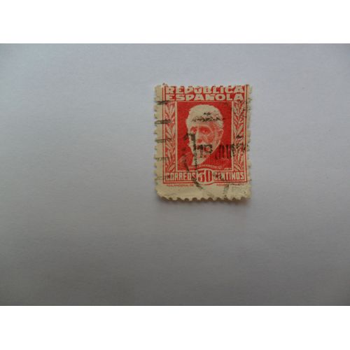 Timbre Ancien Espagne Oblitéré Republica Espana 1931-1932, 30 Centimos Pablo Iglesia