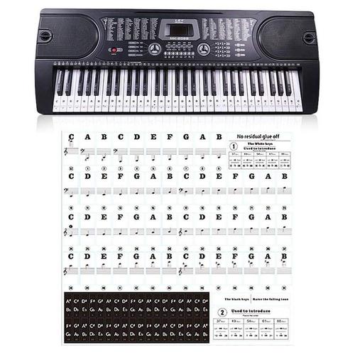 Autocollants pour clavier de piano à 88/61 touches, notes d'attro