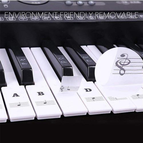 Étiquettes de clavier de Piano amovibles, 61 touches, 88 touches,  autocollants de clavier, Notes de râteau de Piano, marqueur de  superposition pour doigts de Piano - AliExpress