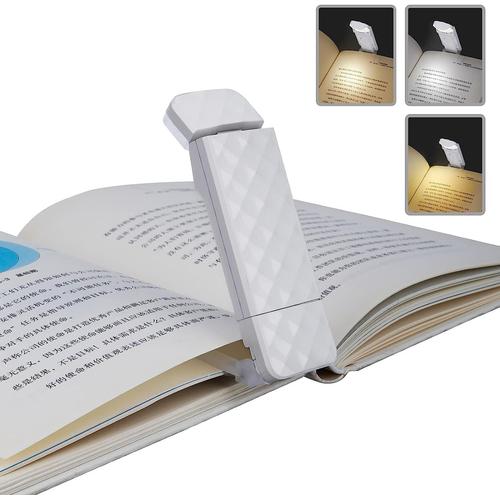 Lampe de Lecture,Liseuse Lampe Clip USB Rechargeable,3 Température de  Couleur(Blanc/Chaud/Blanc Chaud), Mini Veilleuse pour Lire au Lit,Enfant, Kindle,Voyage,Camping (Blanc)