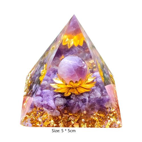 Orgonite Energy Pyramid Orgonite,Reiki Natural Alanding Yst Ball,Crystal Healing Charbon Chakra Meditation Tool,Ornements Home Decor - Type Orgonite Pyramid E