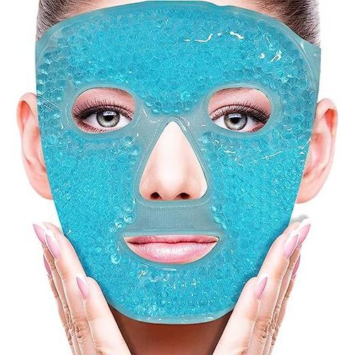 [Bleu]Cold Face Eye Mask Ice Pack Réduire Les Bouffées Du Visage, Les Cernes,Les Perles De Gel Hot Heat Cold Compress Pack, Face Spa Pour Femme Endormie, Pression, Maux De Tête, Soins De La Peau