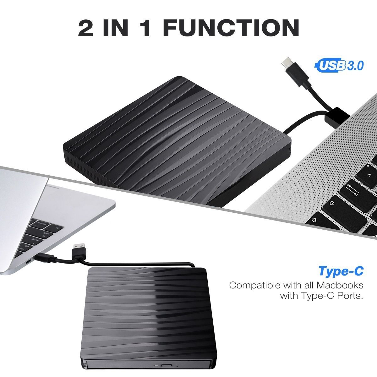 Lecteur CD/DVD Externe Usb 3.0/Type C - 3