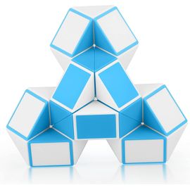 Magic Snake, Serpent Magique 24 Segments Blanc Bleu Twist Puzzle Toys 3d Magic Snake Puzzle Cube Jouets Éducatifs Pour Enfants Et Adultes