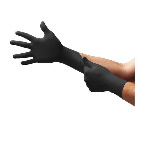 Taille Xl (100 Gants) Gants Jetables En Nitrile, Sans Latex Ni Poudre, Pour Contact Alimentaire, Usages Variés, Protection Mécanique Et Chimique, Gants À Usage Unique, Noirs