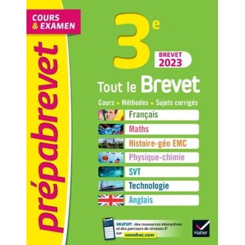Prépabrevet Le Tout-En-Un 3e Brevet 2023