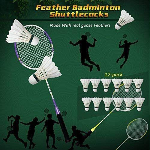 Lot de 12 volants de badminton en plumes d'oie Noir [627] - Cdiscount Sport