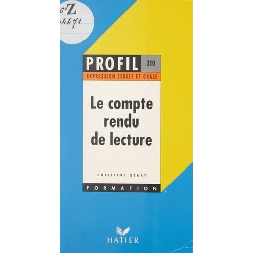 Le Compte Rendu De Lecture