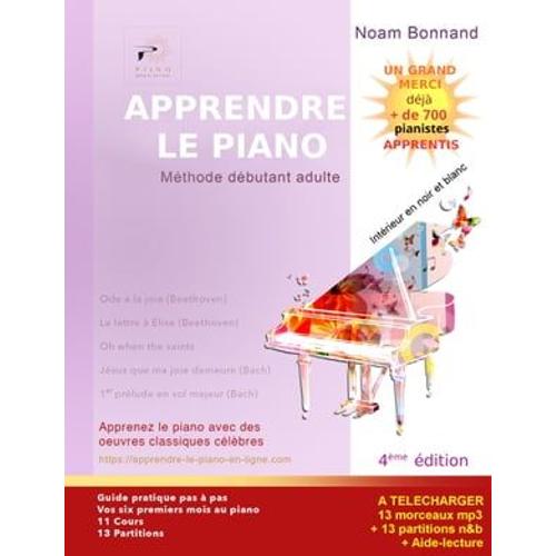 Apprendre Le Piano Méthode Débutant Adulte (Noir&blanc)