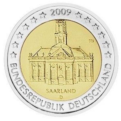 Allemagne Deutschland Piece De 2 Euros Commémorative Saarland Annee 2009, Avec Lettre D' Atelier G Monnaie Bi-Color