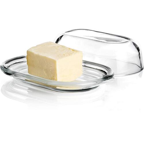 Kcbbe 1 pièce?transparent?Boîte à beurre en verre, plat, réfrigérateur de  forme ovale, cuisine avec couvercle, boîte de rangement du fromage, boîte  de conservation