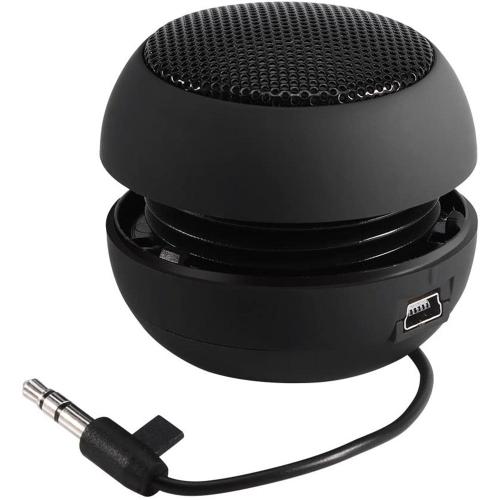Mini Haut-Parleur de Voyage Portable avec Câble Audio de 3,5 Mm Haut-Parleur RéTractable à Batterie IntéGréE Basse Tension pour