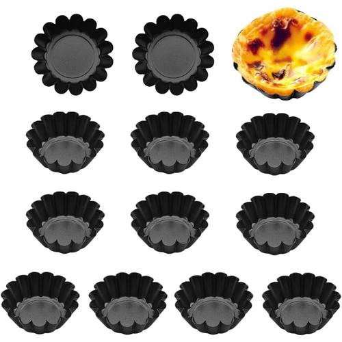 WENTS Lot de 10 mini moules à tartelettes antiadhésifs pour tartelettes,  quiches, muffins, tartelettes - 6,6 x 2,3 cm