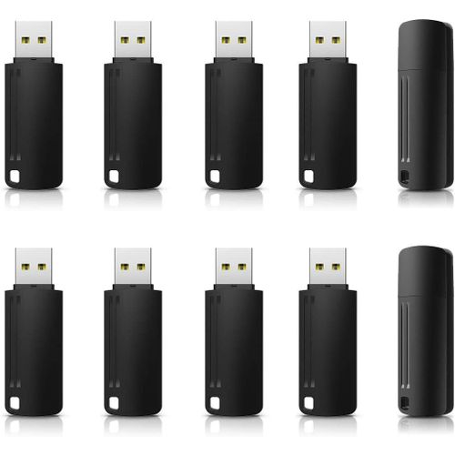 Clé USB 4 Go, Lot de 10 Cle USB 4Go 2.0, USB 4Go Portable Storage Externe pour PC Tablette, Ordinateur, (Noir)