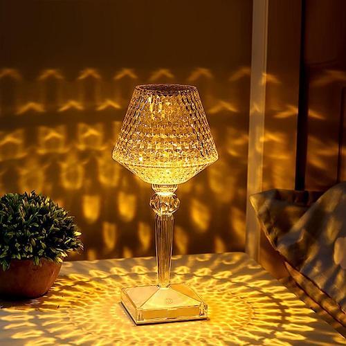 Lampe de chevet tactile cristal lampe de table à intensité variable sans  fil décoration de nuit USB rechargeable lumière d'ambiance pour salon  chambre restaurant bar hôtel