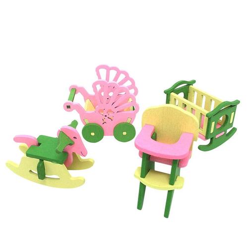 1 Set En Bois Meubles Poupees Miniature Enfant Cadeaux # 6