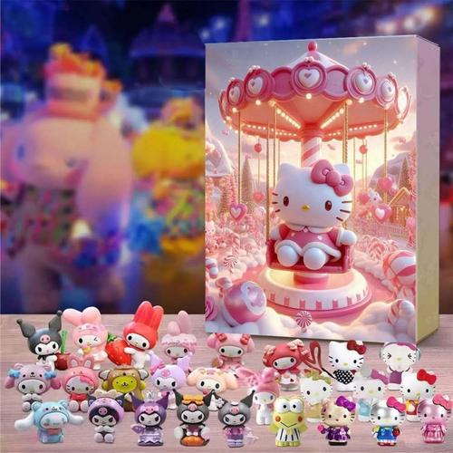 Calendrier de l'Avent Hello Kitty & Amis - 24 Figurines Mystères Kawaii, Kuromi, My Melody, Cinnamoroll