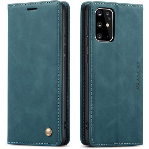 Etui Coque Pour Samsung Galaxy S20 Plus, Portefeuille Fentes Cartes Housse Antichoc Cuir Pu Vintage Portefeuille Etui Compatible Avec Samsung Galaxy S20 Plus - Bleu