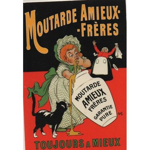 Carte Postale Publicitaire Moutarde Amieux - Freres
