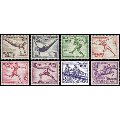 Allemagne, 3ème Reich 1936, Très Belle Série Complète Neuve** Luxe Timbres 565 À 572, Jeux Olympiques De Berlin, Filigrane Croix Gammée, Cote 125 Euros.