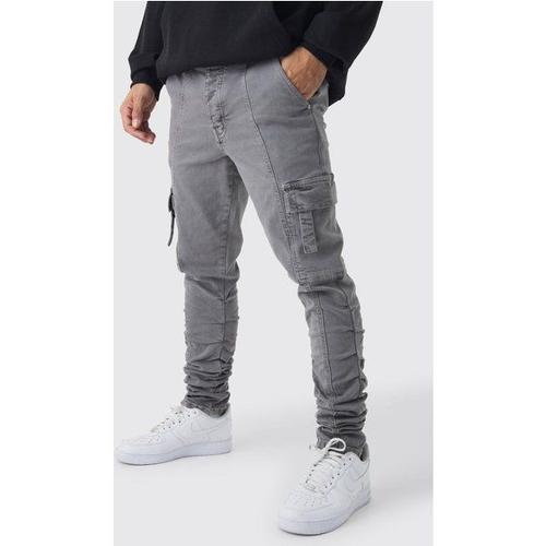 Pantalon Cargo Skinny À Bretelles Homme - Gris - 36r, Gris