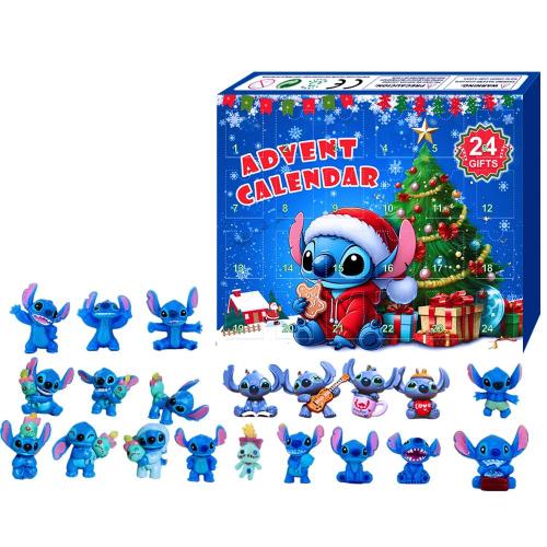 Calendrier de l'Avent Noël Stitch Disney Enfants Figurines d'Anime cadeau surprise idéal