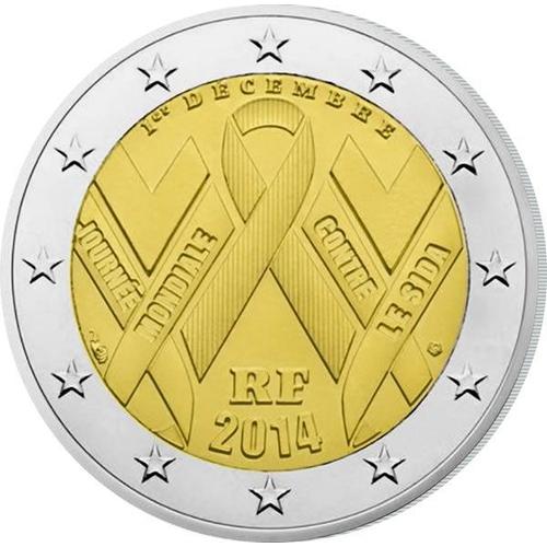 Pièce 2 Euros Commémorative - 2014 - France - Journée Mondiale Contre Le Sida